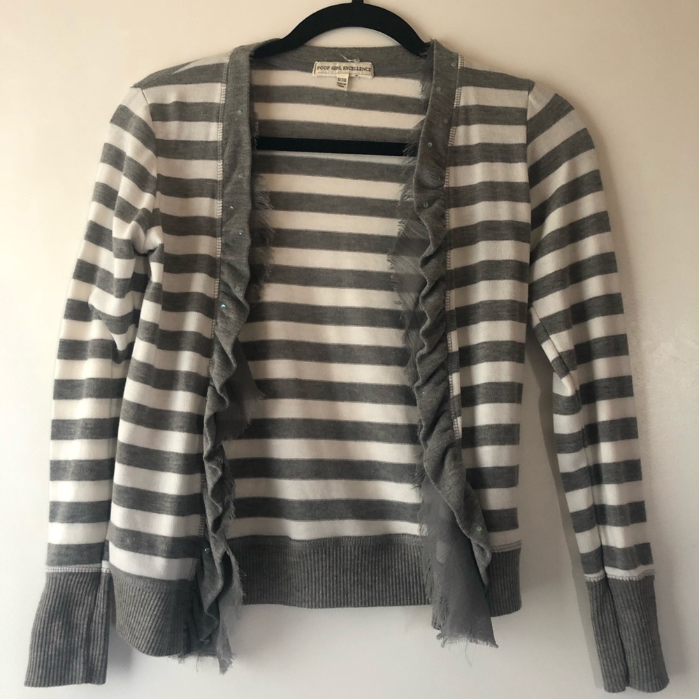 NWOT Grey and White Cardigan